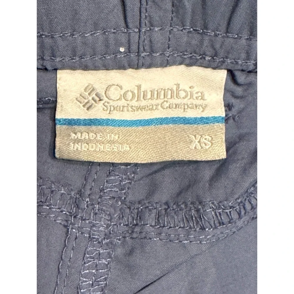 Columbia Hiking Shorts Womens XS Slate Blue Nylon Cargo Pockets Outdoors Gym
